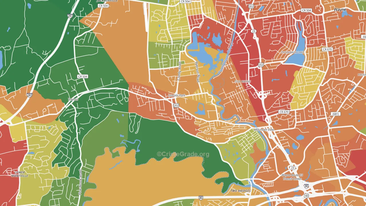 Lincoln Park, NJ Map of Drug-Related Crime Rates
