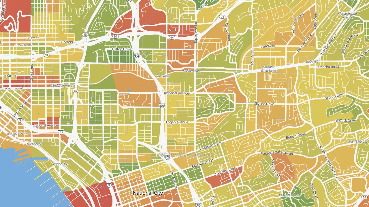 Lincoln Park, San Diego, CA Map of Drug-Related Crime Rates