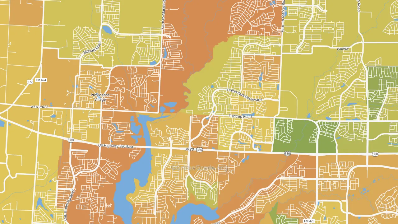 Lincoln Park, TX Map of Drug-Related Crime Rates