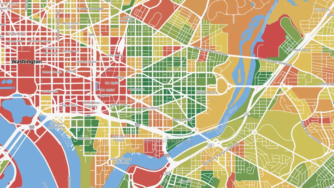 Lincoln Park, Washington, DC Map of Drug-Related Crime Rates