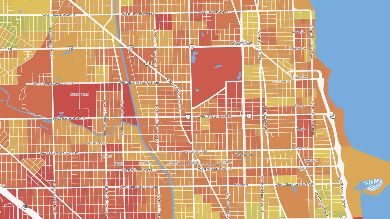 Lincoln Square, Chicago, IL Map of Drug-Related Crime Rates