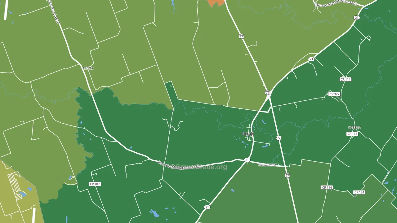 Lincoln, TX Map of Drug-Related Crime Rates