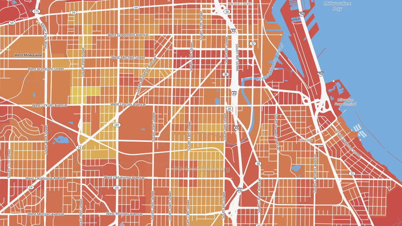 Lincoln Village, Milwaukee, WI Map of Drug-Related Crime Rates