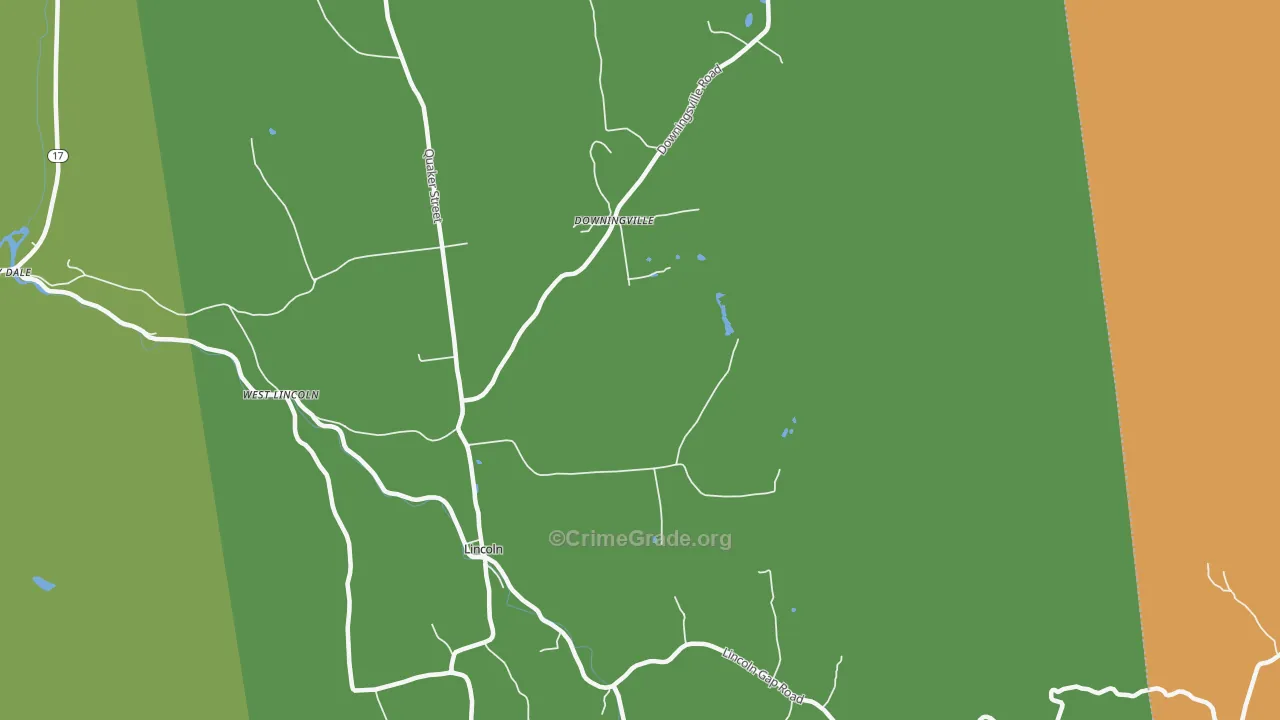 Lincoln, VT Map of Drug-Related Crime Rates