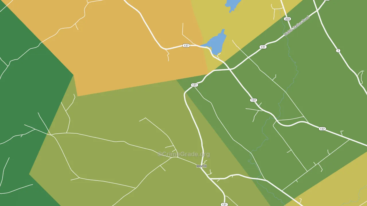 Lincolnville Center, ME Map of Drug-Related Crime Rates