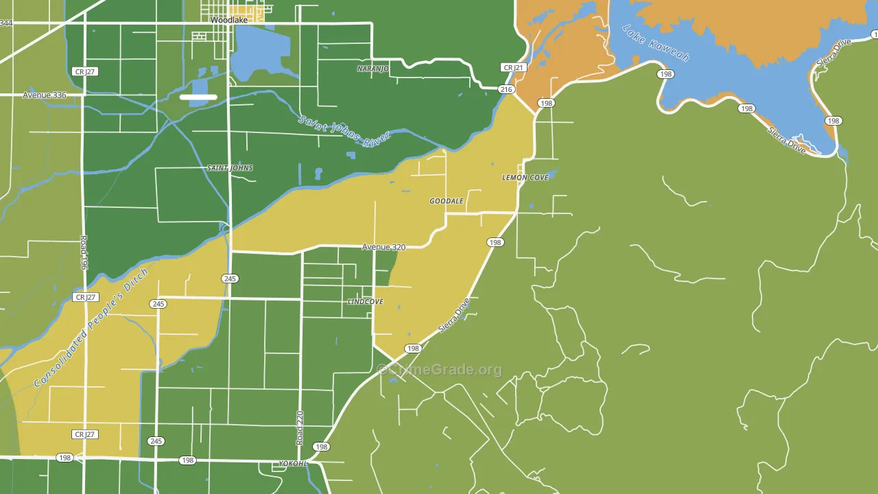 Lind Cove, CA Map of Drug-Related Crime Rates