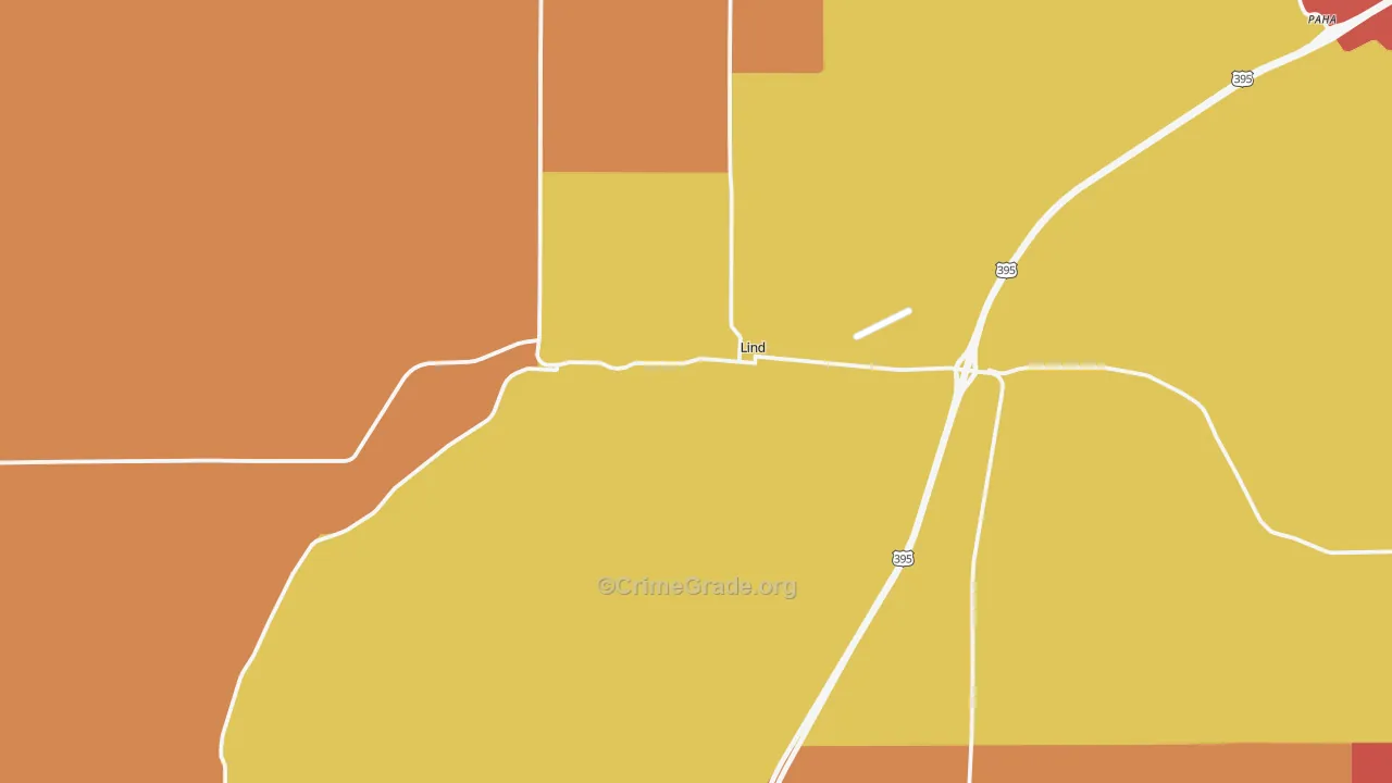 Lind, WA Map of Drug-Related Crime Rates