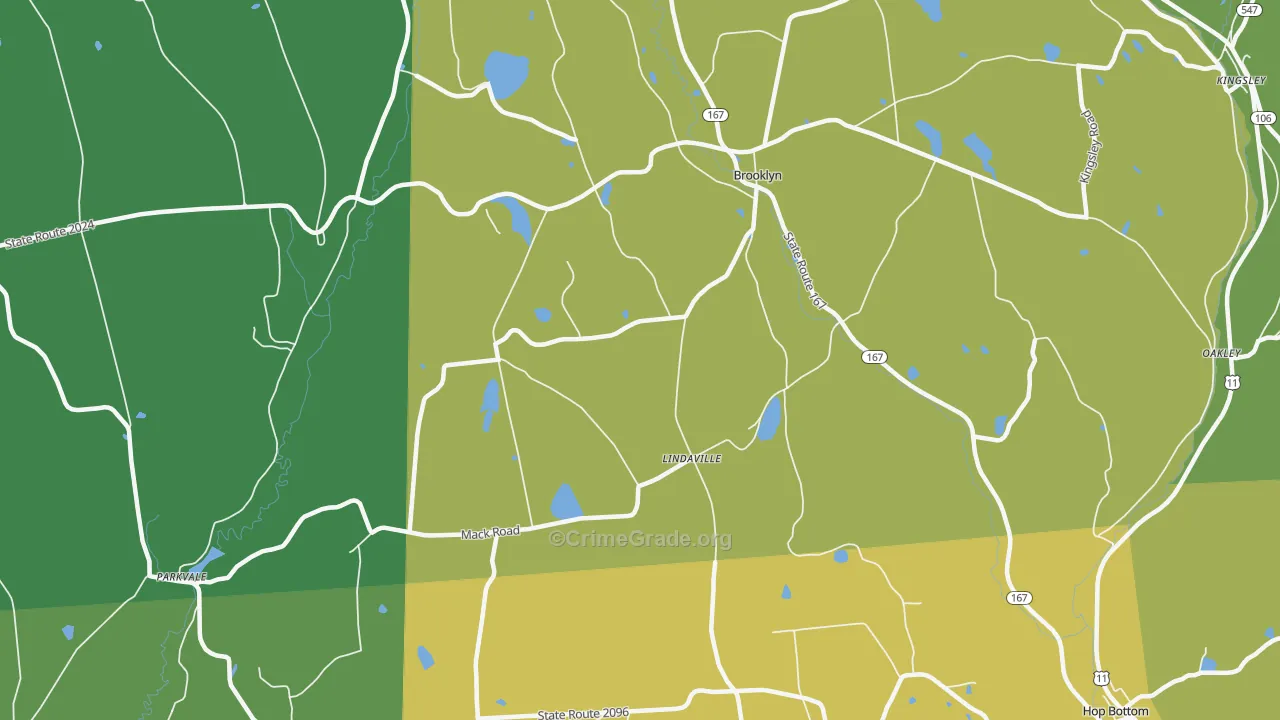 Lindaville, PA Map of Drug-Related Crime Rates