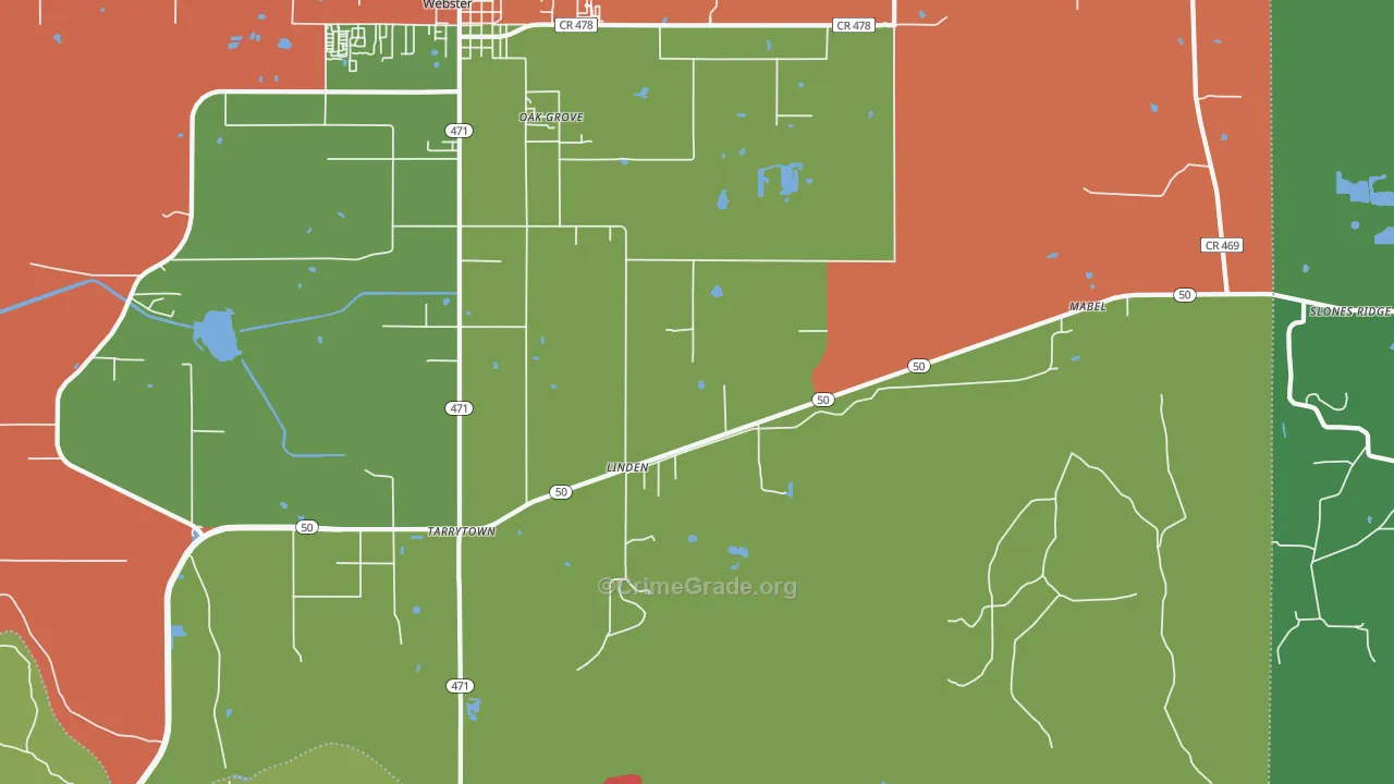 Linden, FL Map of Drug-Related Crime Rates