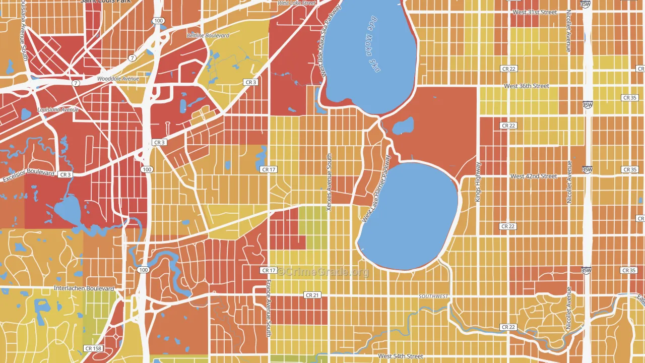 Linden Hills, Minneapolis, MN Map of Drug-Related Crime Rates