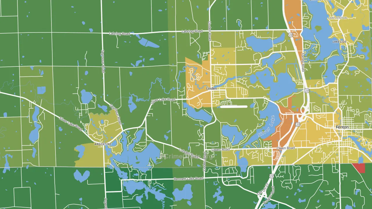 Linden, MI Map of Drug-Related Crime Rates