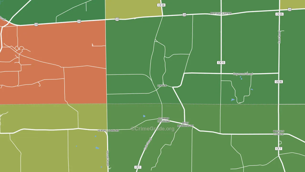 Linden, NY Map of Drug-Related Crime Rates
