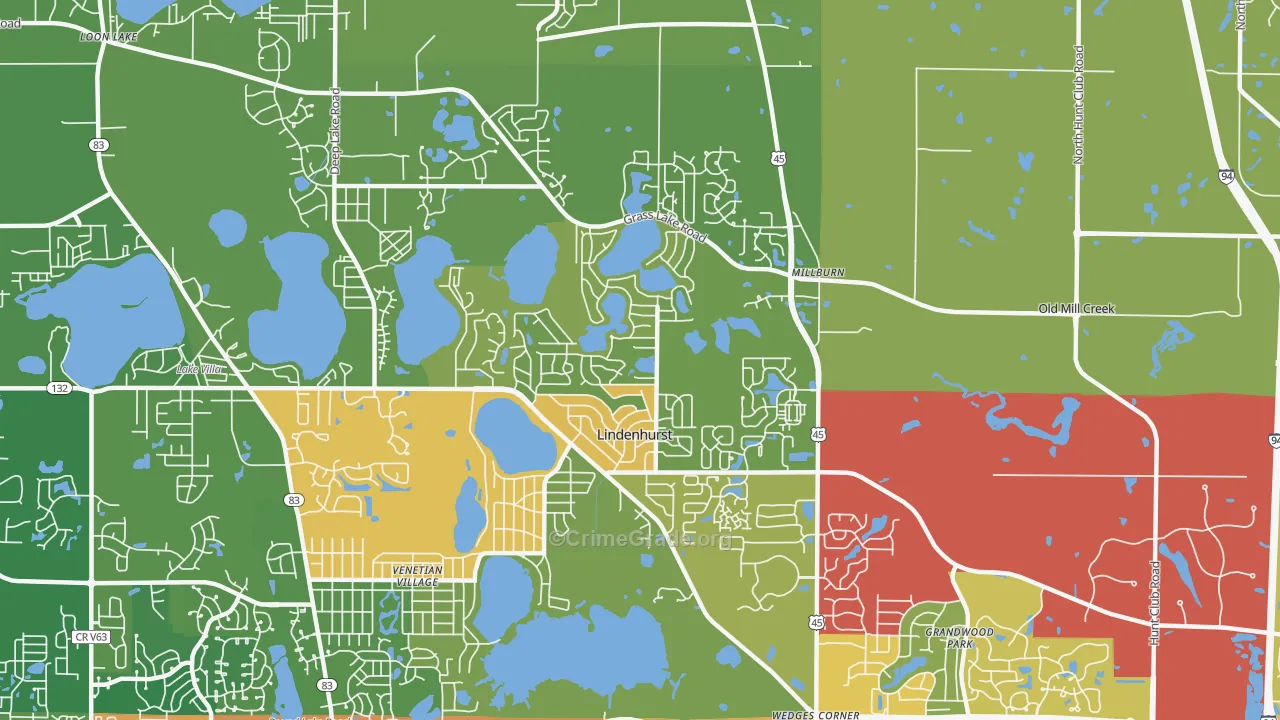 Lindenhurst, IL Map of Drug-Related Crime Rates