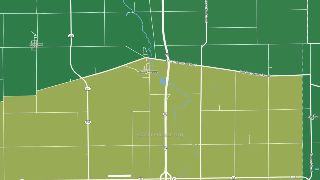 Lindenwood, IL Map of Drug-Related Crime Rates