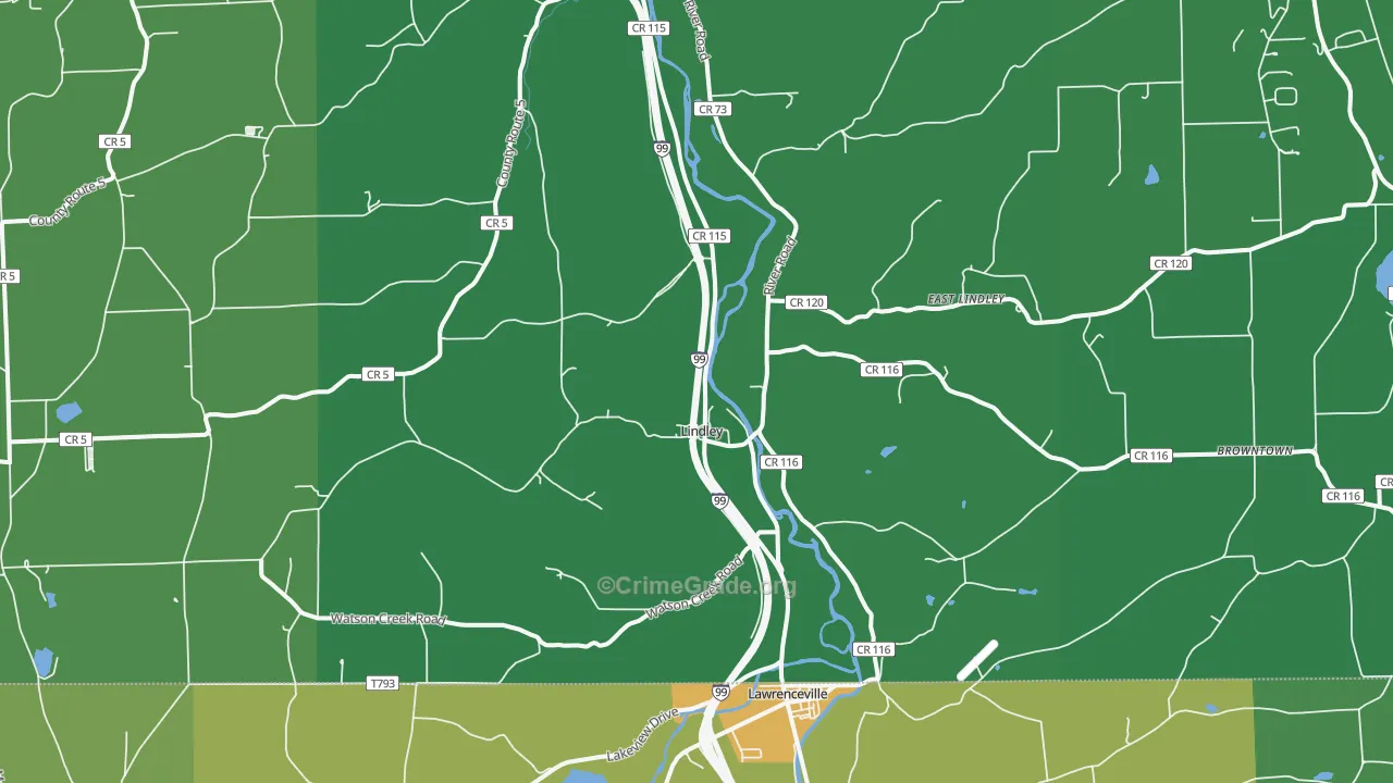 Lindley, NY Map of Drug-Related Crime Rates