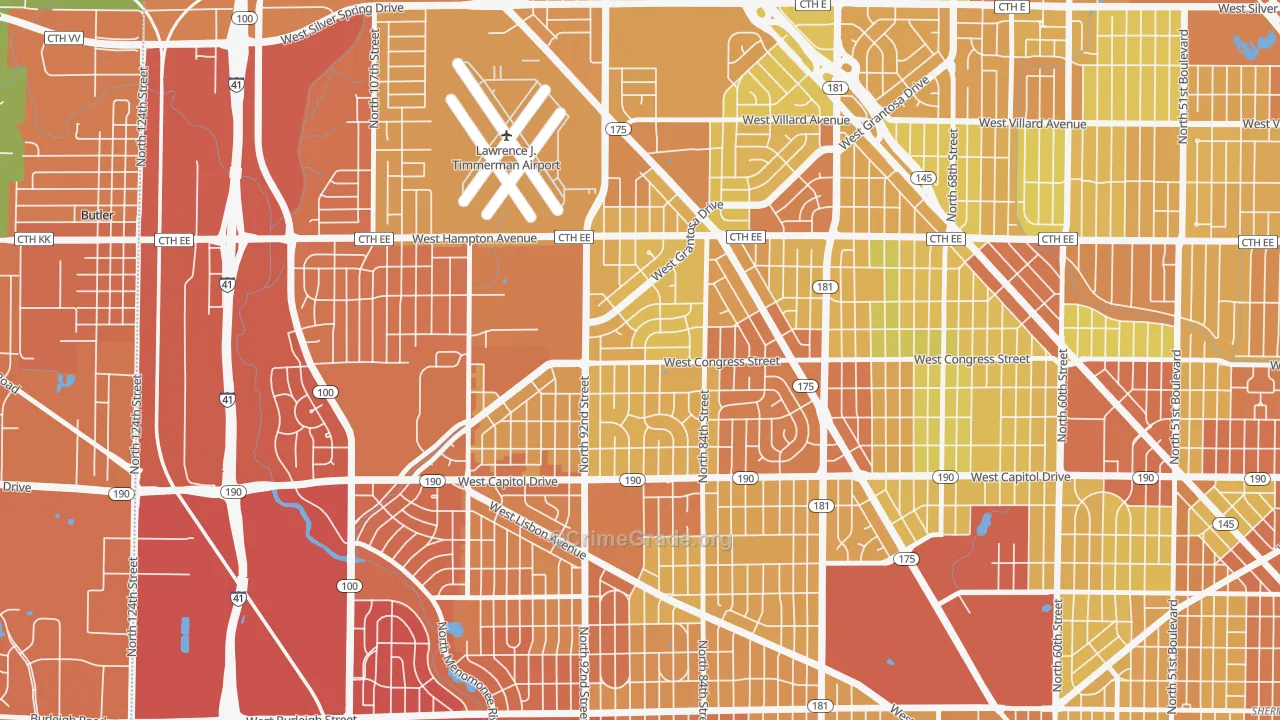Lindsay Park, Milwaukee, WI Map of Drug-Related Crime Rates