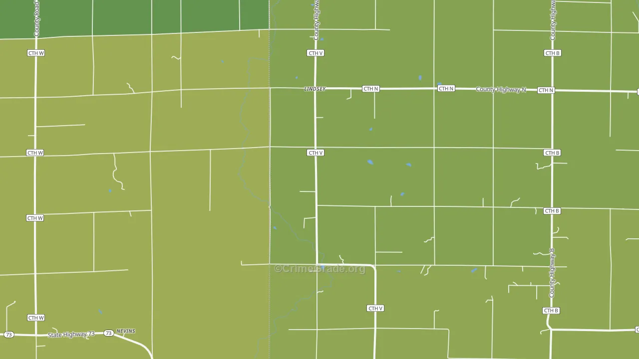 Lindsey, WI Map of Drug-Related Crime Rates