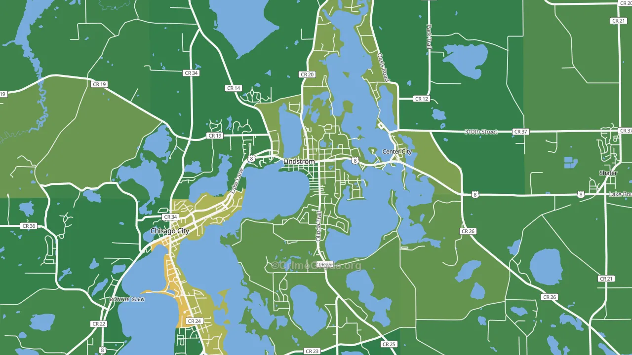 Lindstrom, MN Map of Drug-Related Crime Rates