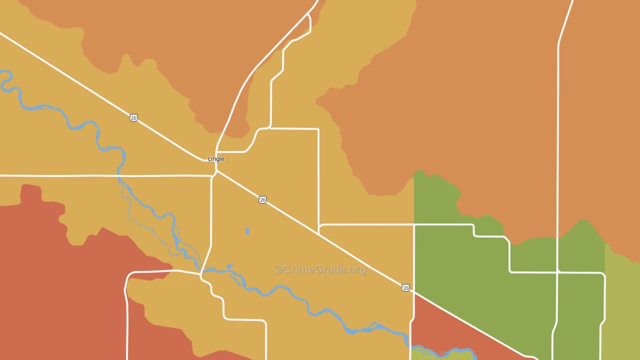 Lingle, WY Map of Drug-Related Crime Rates
