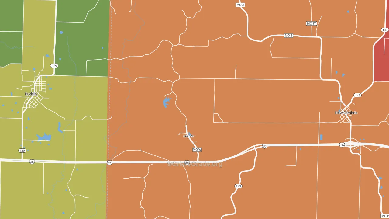 Lingo, MO Map of Drug-Related Crime Rates
