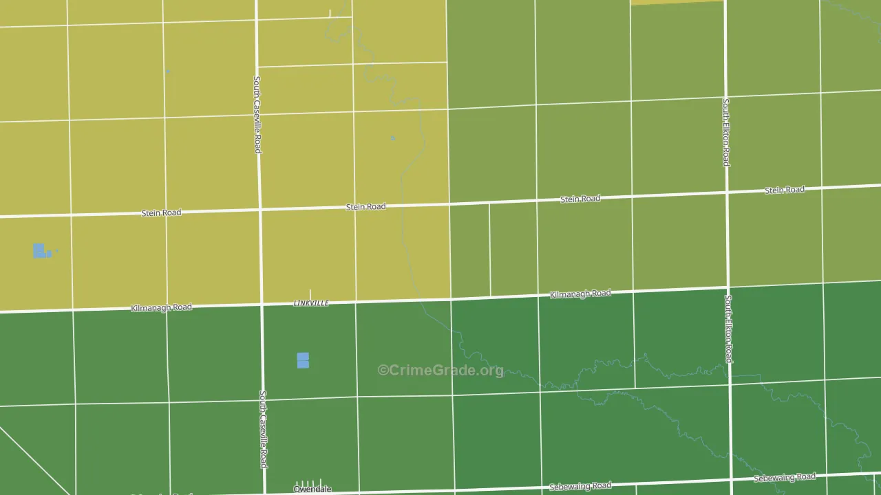 Linkville, MI Map of Drug-Related Crime Rates