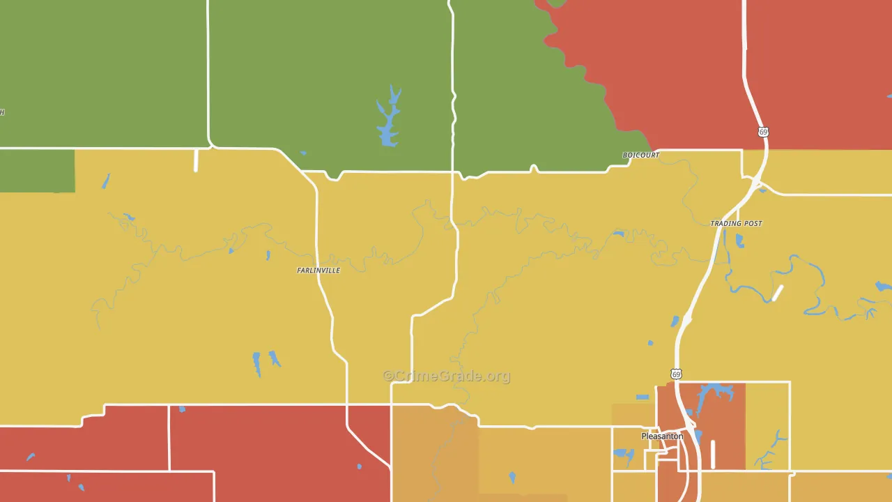 Linn County, KS Map of Drug-Related Crime Rates