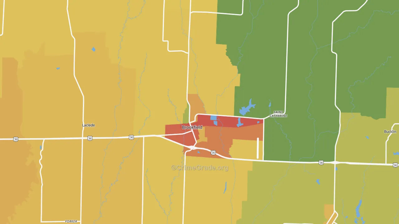 Linn County, MO Map of Drug-Related Crime Rates