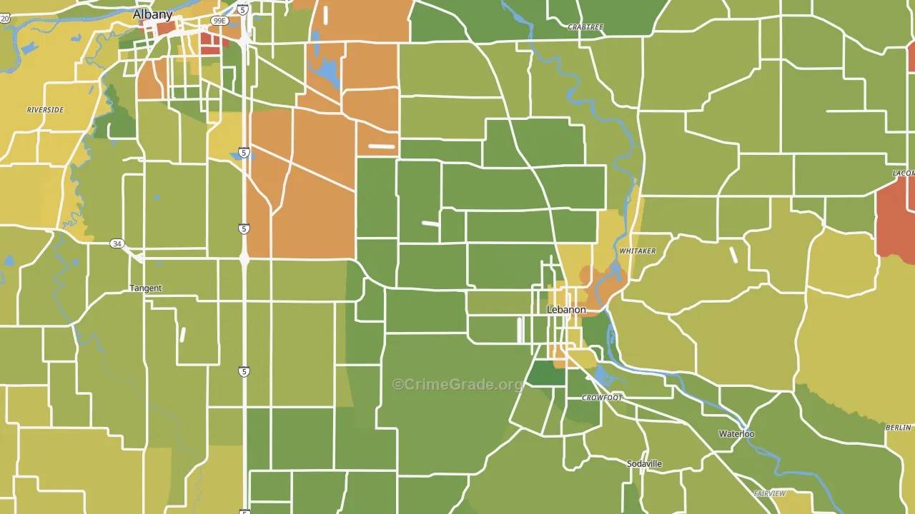 Linn County, OR Map of Drug-Related Crime Rates