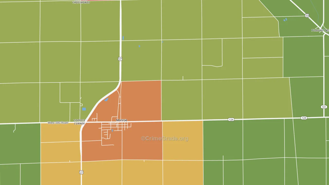 Linn Grove, IN Map of Drug-Related Crime Rates