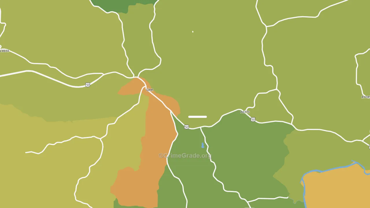 Linn, MO Map of Drug-Related Crime Rates