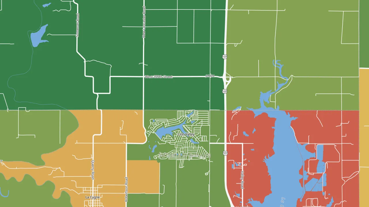 Linn Valley, KS Map of Drug-Related Crime Rates