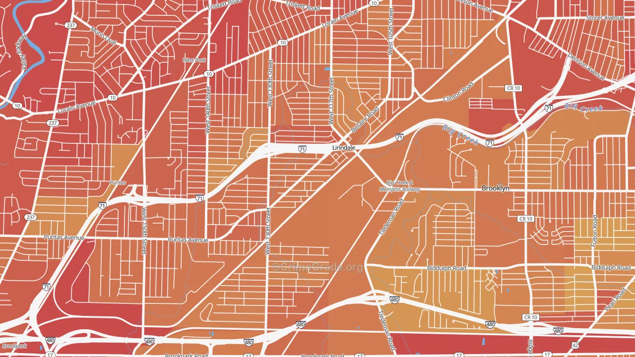 Linndale, OH Map of Drug-Related Crime Rates