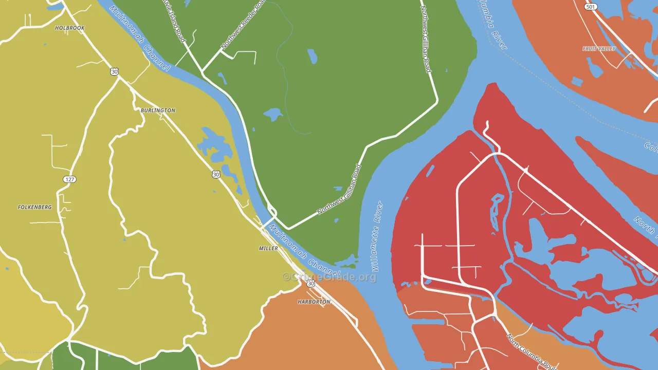 Linnton, OR Map of Drug-Related Crime Rates