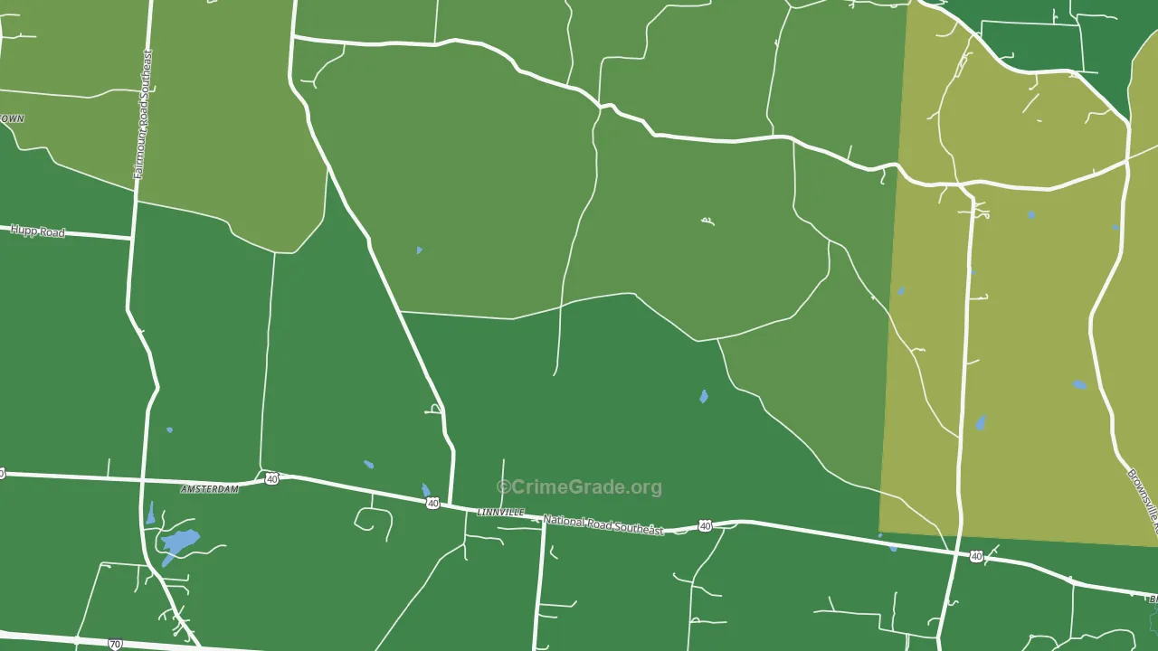 Linnville, OH Map of Drug-Related Crime Rates