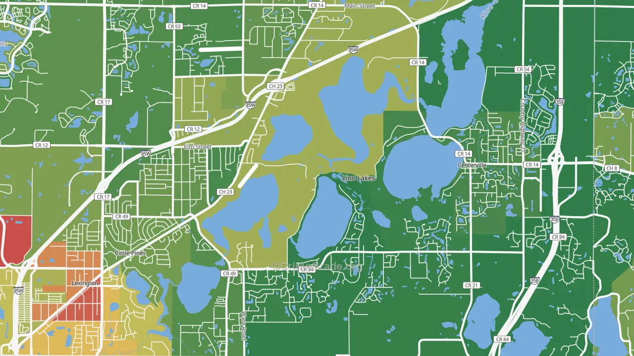 Lino Lakes, MN Map of Drug-Related Crime Rates