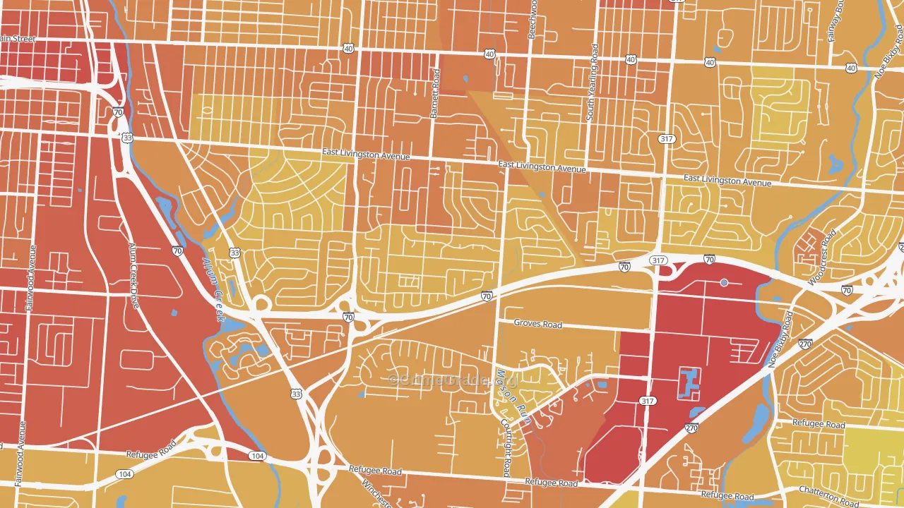 Linwood, Columbus, OH Map of Drug-Related Crime Rates