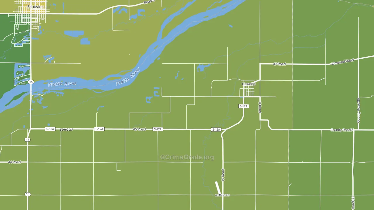 Linwood, NE Map of Drug-Related Crime Rates