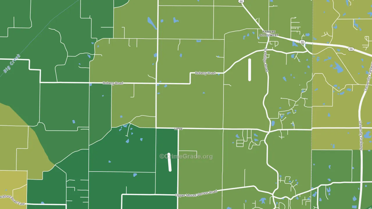 Lippe, IN Map of Drug-Related Crime Rates