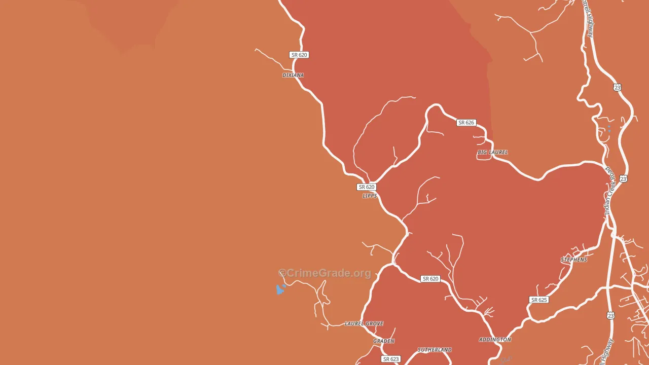 Lipps, VA Map of Drug-Related Crime Rates