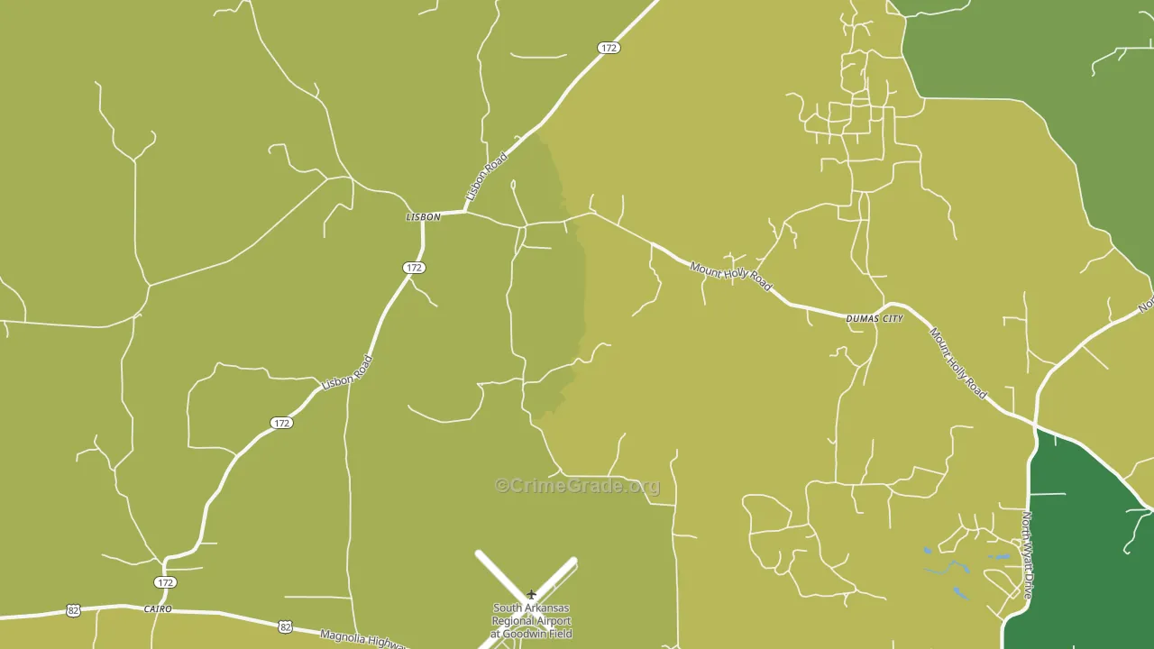 Lisbon, AR Map of Drug-Related Crime Rates