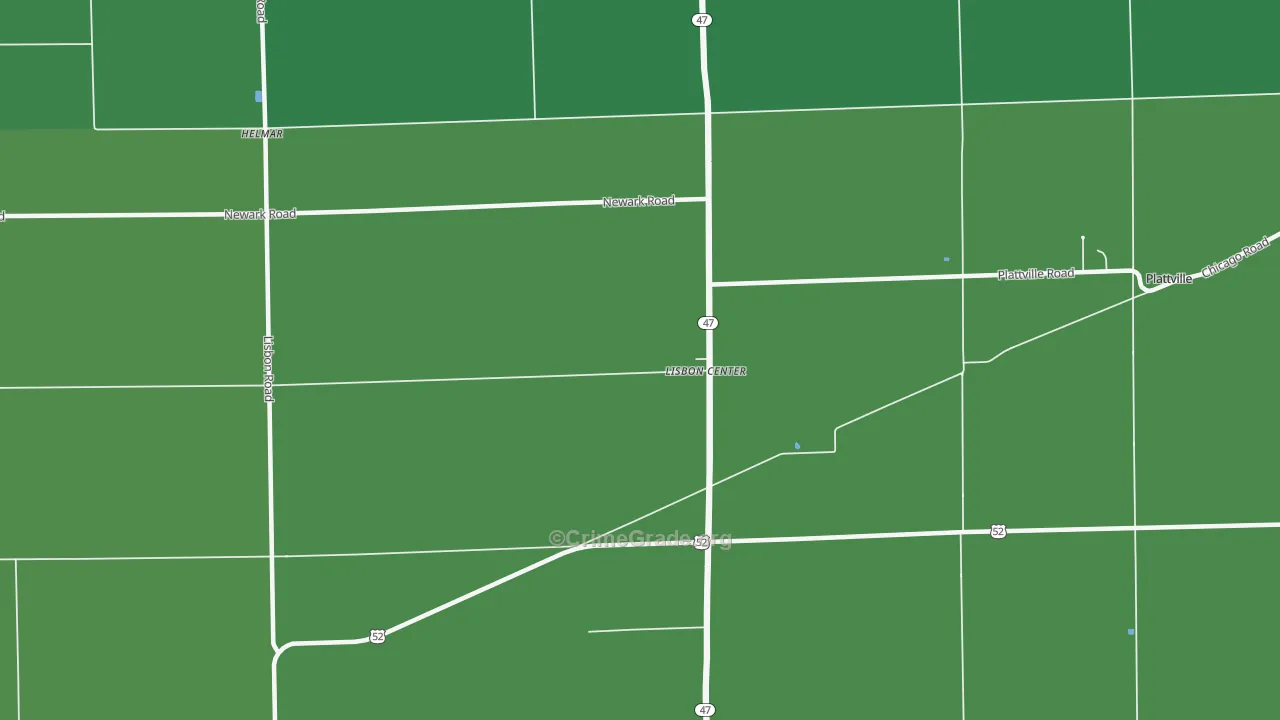Lisbon Center, IL Map of Drug-Related Crime Rates