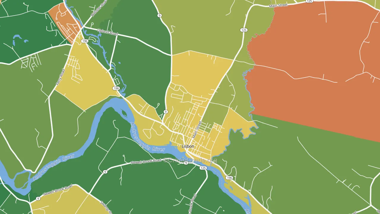 Lisbon Falls, ME Map of Drug-Related Crime Rates