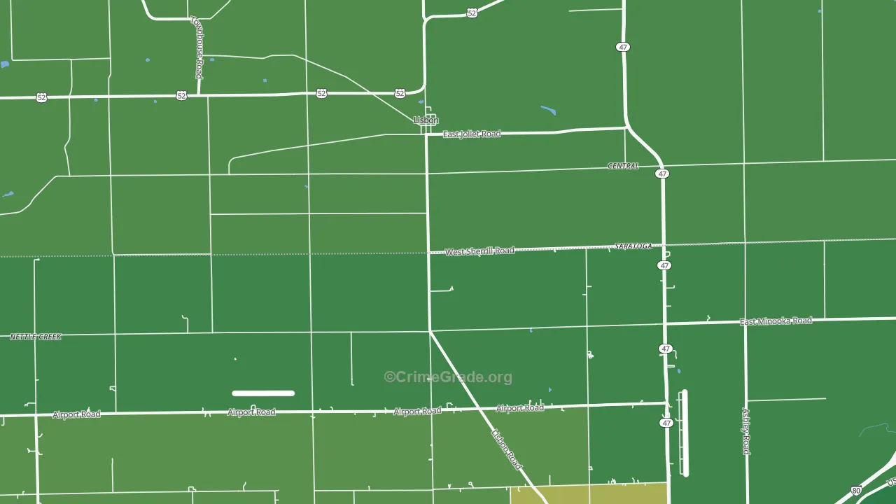 Lisbon, IL Map of Drug-Related Crime Rates