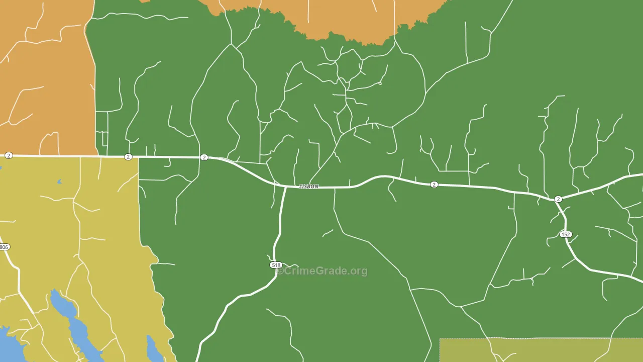 Lisbon, LA Map of Drug-Related Crime Rates