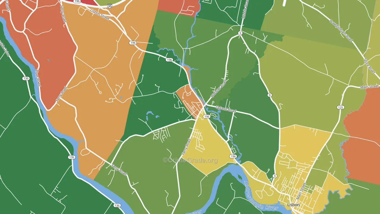 Lisbon, ME Map of Drug-Related Crime Rates