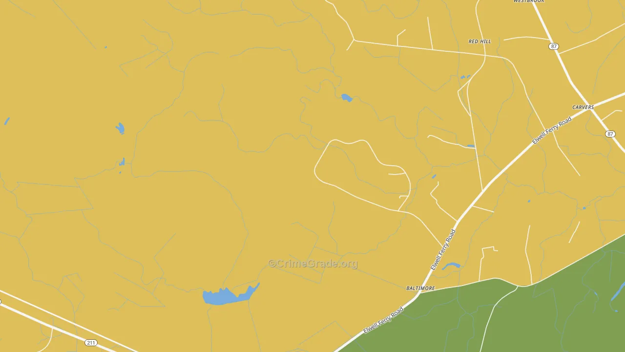 Lisbon, NC Map of Drug-Related Crime Rates