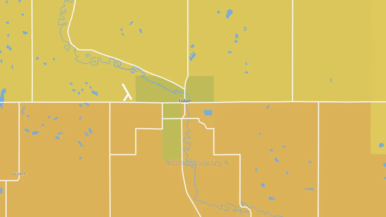 Lisbon, ND Map of Drug-Related Crime Rates