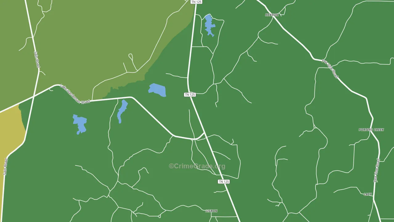 Lisbon, TN Map of Drug-Related Crime Rates