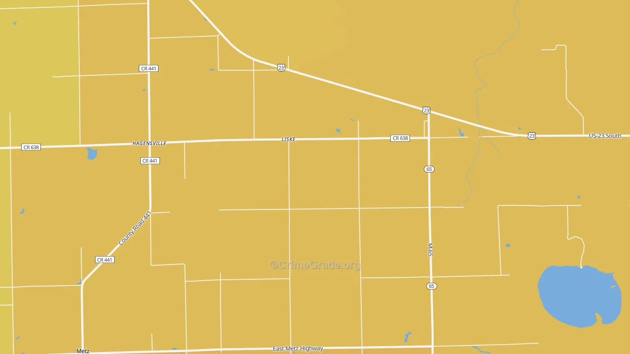 Liske, MI Map of Drug-Related Crime Rates