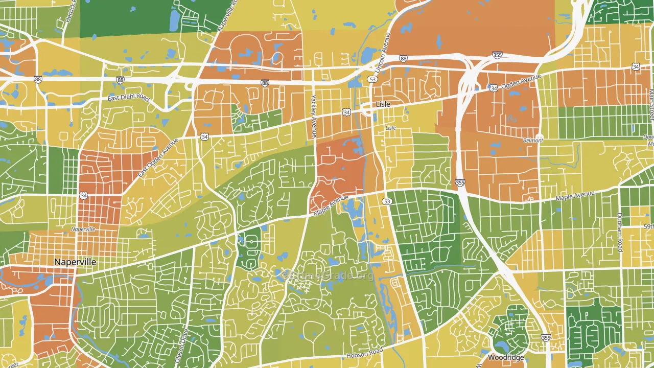 Lisle, IL Map of Drug-Related Crime Rates